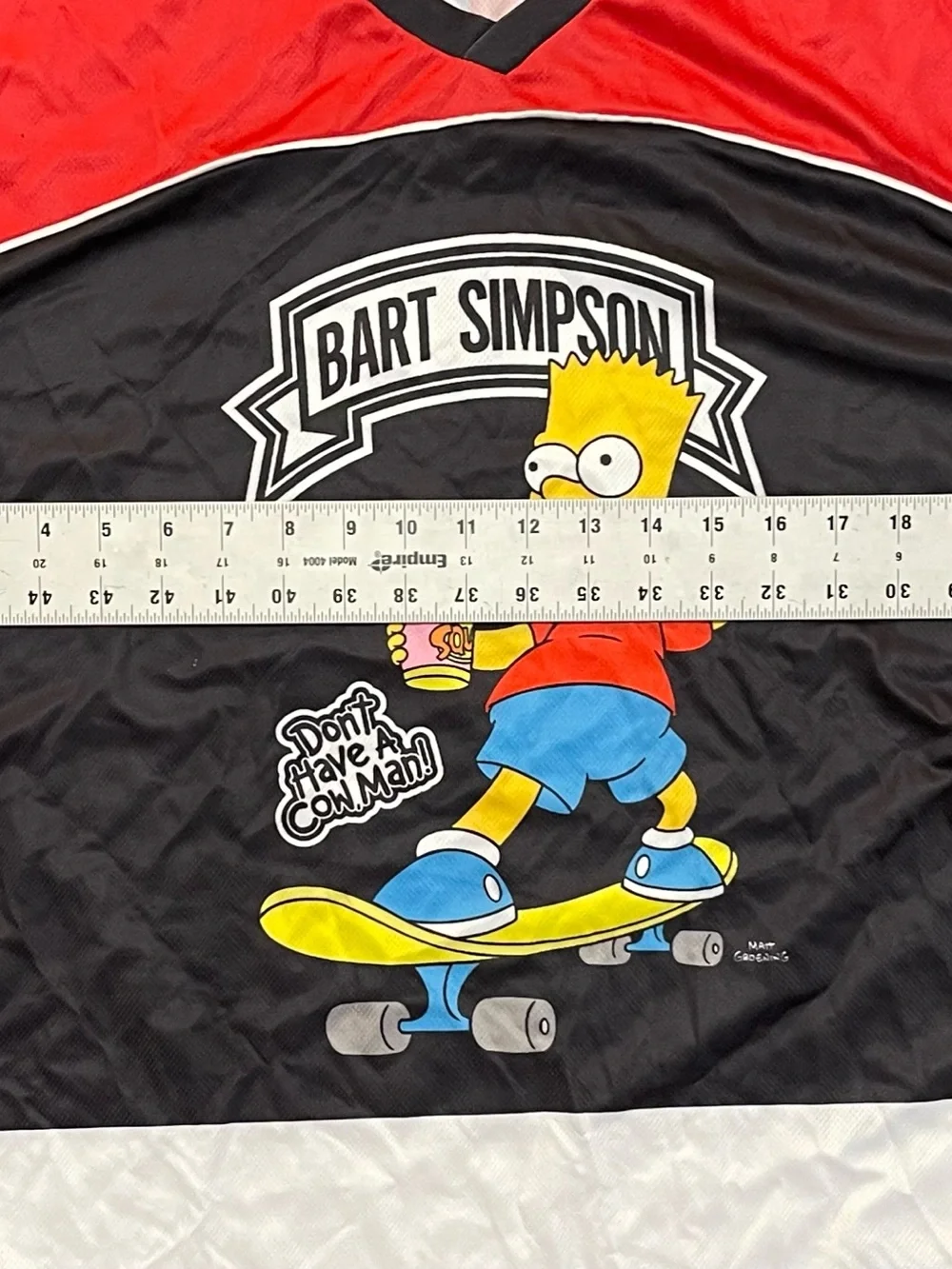 Bart Simpson Skateboard Graphic Jersey #89 size large